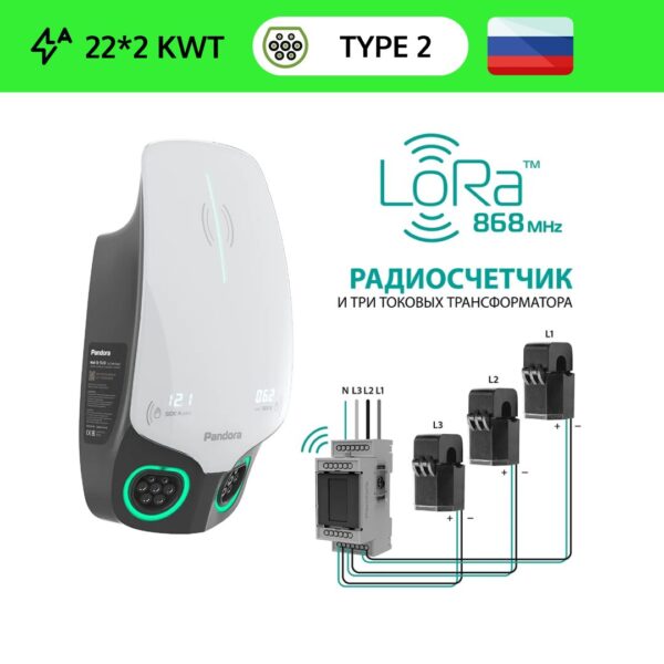 Pandora Wall-E DUO LoRa AC 22+22 кВт