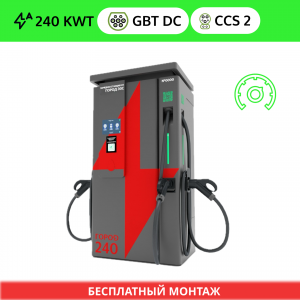 ГОРОД 240 квт 3 порта (3 ПИСТОЛЕТА разъем GB/T DC (постоянный ток) + разъем GB/T DC (постоянный ток) + CCS 2)